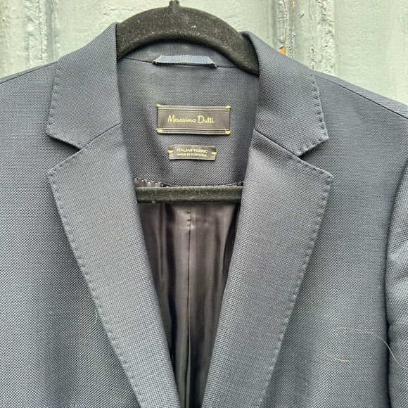 Massimo Dutti Navy Wool Crepe Blazer, size 6 - Picture 7 of 8
